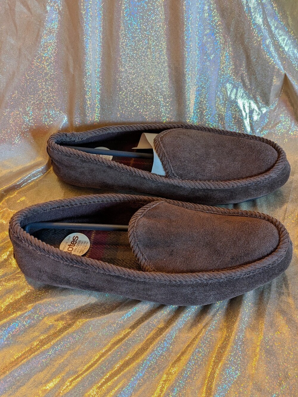 Mens Totes® Suede Slip-On Loafers Dark Brown NWT